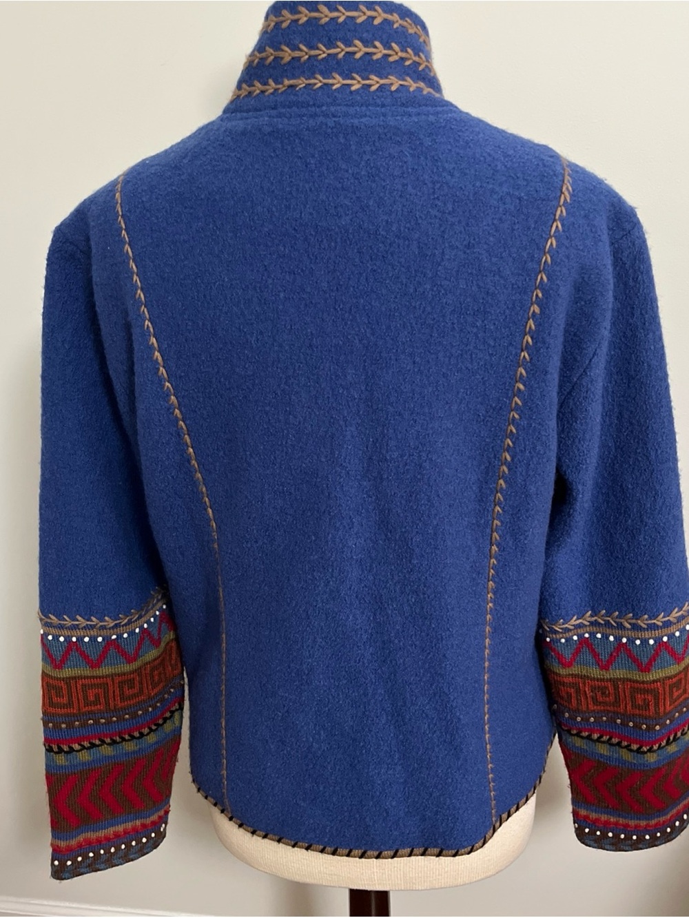 Coldwater Creek Boiled Wool Southwestern Concho Snap Sweater Jacket - Picture 5 of 8
